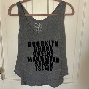 Chaser Gray Tank Top with Black City Print